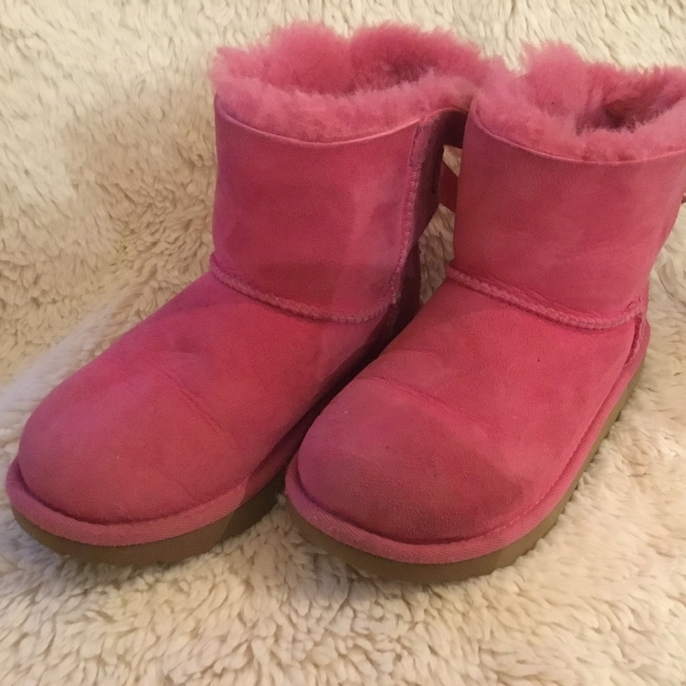 Kids Pink Suede Winter Boots with Plush Lining